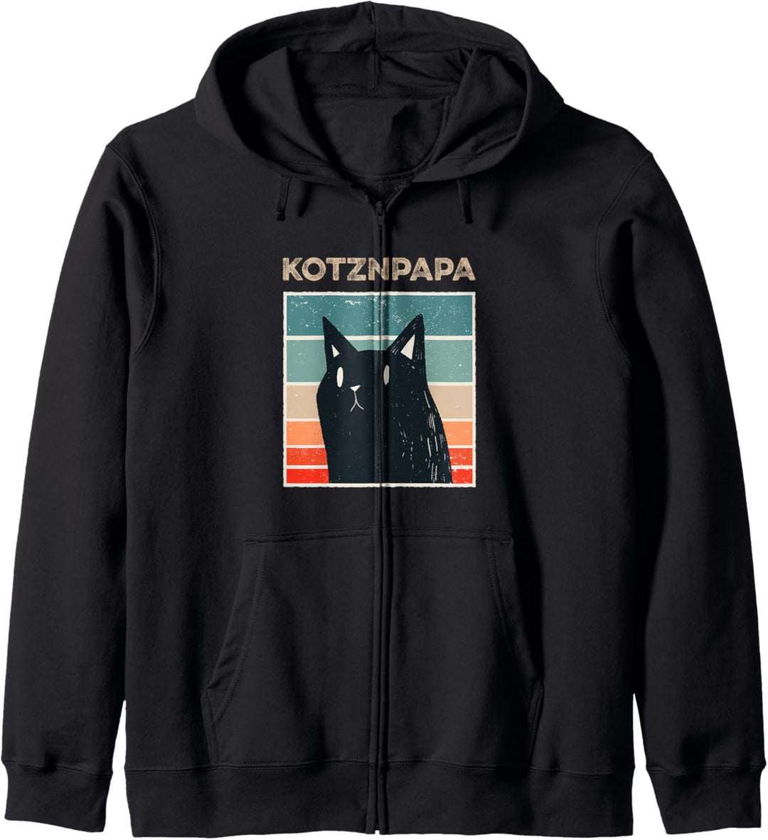 Lustiges Katzen Design mit schwarzer Katze Kotznpapa Kapuzenjacke