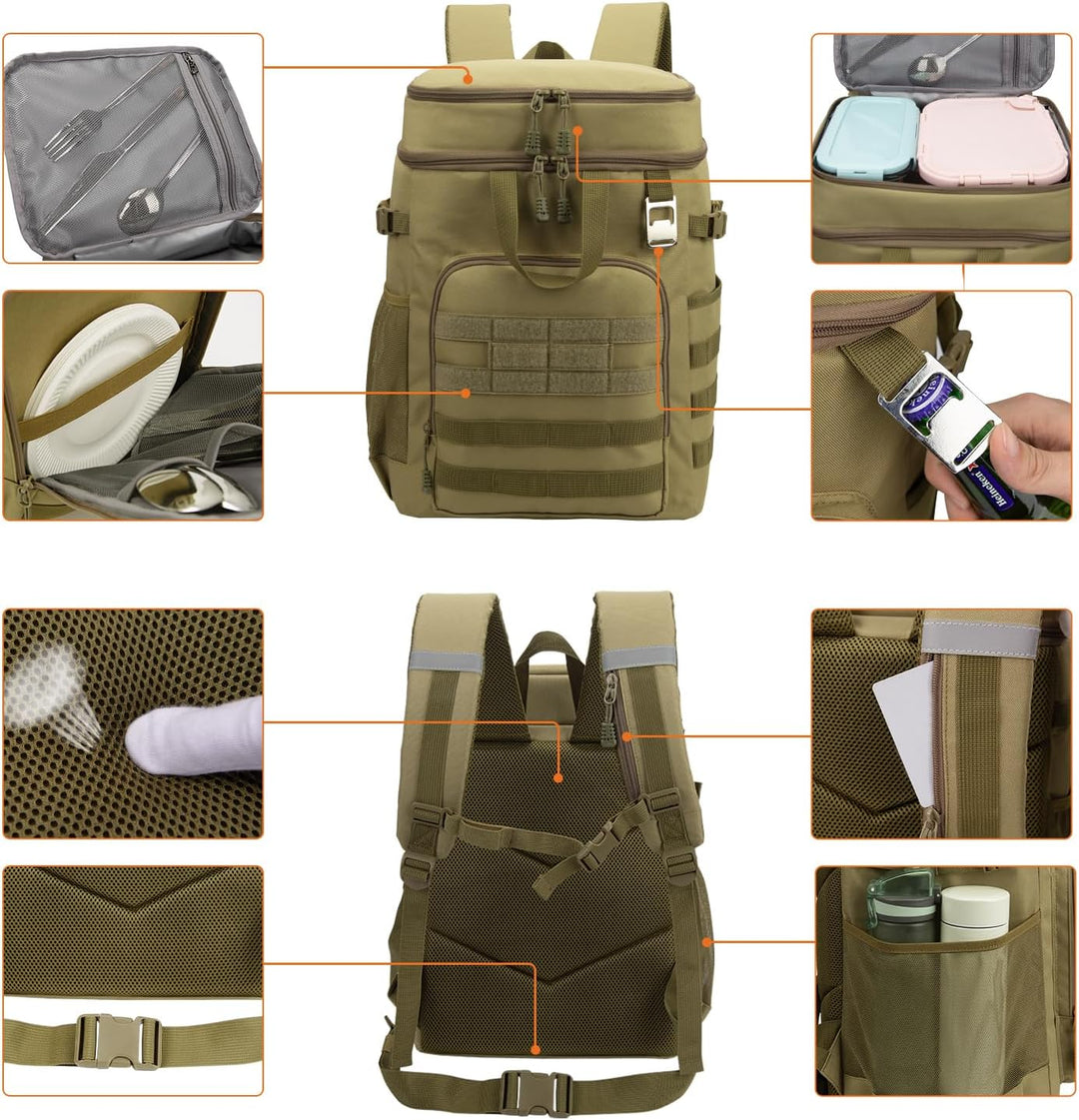 Hp hope Kühlrucksack 43L Isolierte Kühltasche Picknicktasche Warmhaltebox Kühlbox Kühlrucksack Gross
