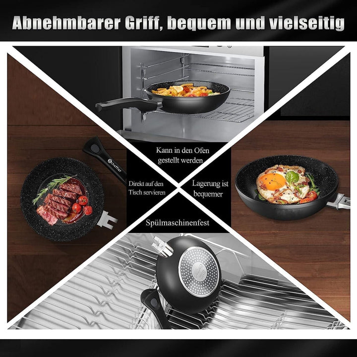 KERAMIK MARMOR KOCHTOPFSET TOPFSET 14 TEILIG 5 STERNE BURGUNDY