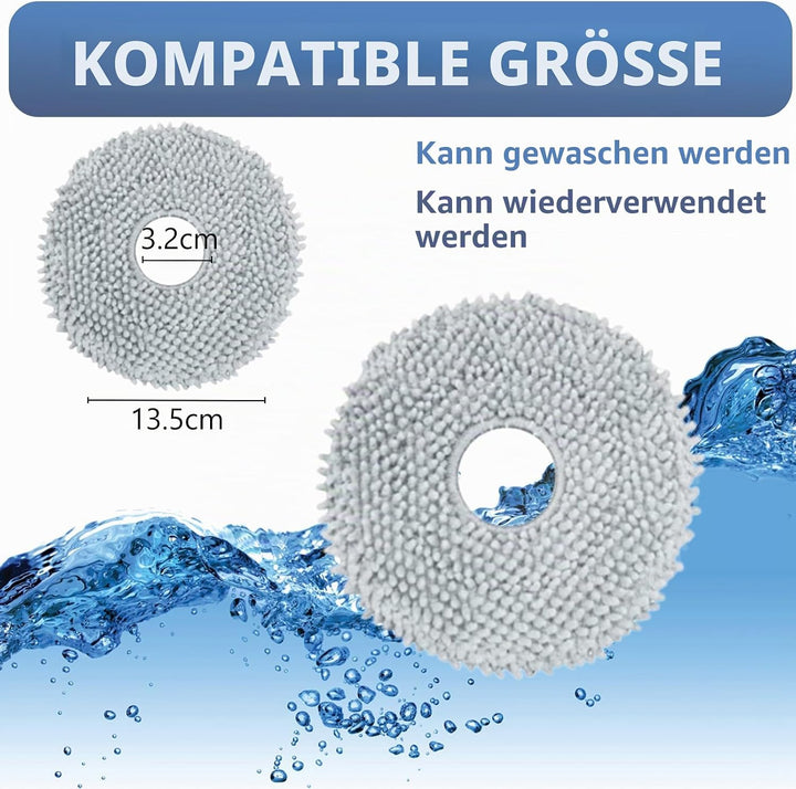 8 Stück Ersatz Wischtücher für Roborock Q Revo/Qrevo Curv/Qrevo MaxV/Qrevo Pro/Qrevo S Wischtücher,