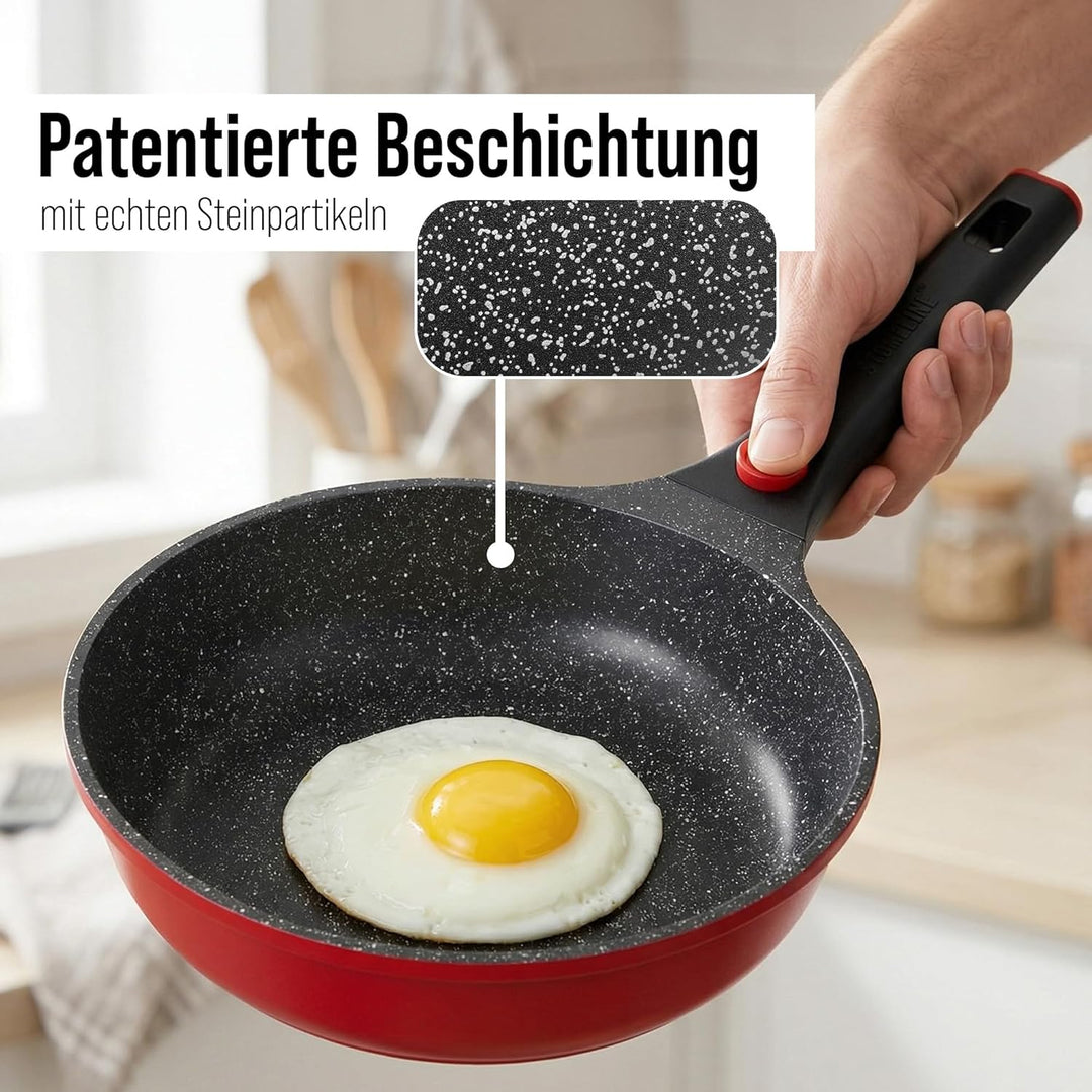 STONELINE SMART Bratpfanne 24 cm, Pfanne Aluguss, Abnehmbarem Griff, Pfanne Induktion, Alle Herdarte