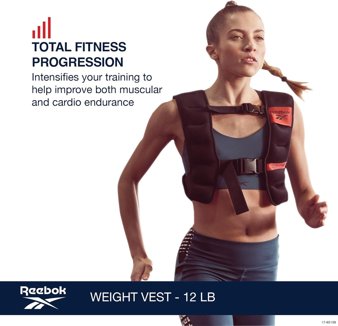 Reebok Gewichtsweste – Premium-Material, verstellbare Passform, reflektierende Elemente für Ganzkörp