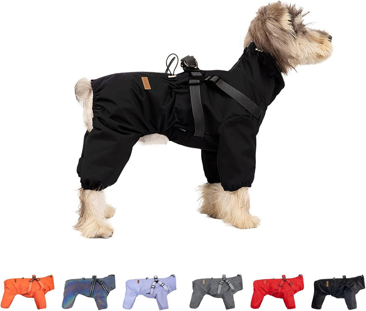 Hundegeschirr, Regenmantel, verstellbar, 4 Beine, Hundejacke mit Geschirr, reflektierender Overall,