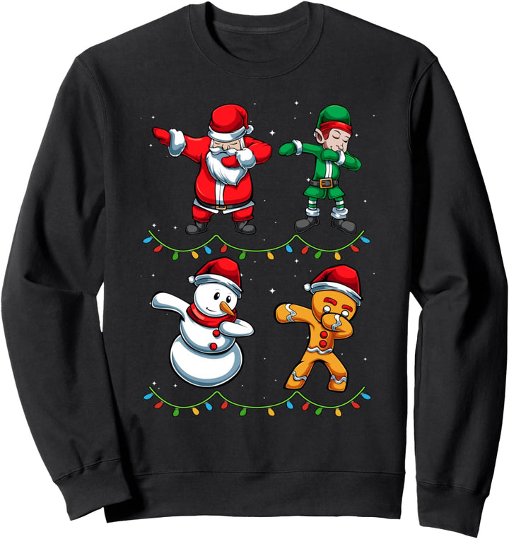 Dabbing Weihnachtsmann Elf Lebkuchen Schneemann Weihnachten Sweatshirt