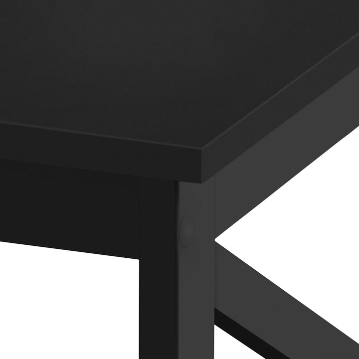 Yaheetech Couchtisch Kaffeetisch mit 2 Ablagen Sofatisch X-Form Stütze Wohnzimmertisch aus Holz Einf