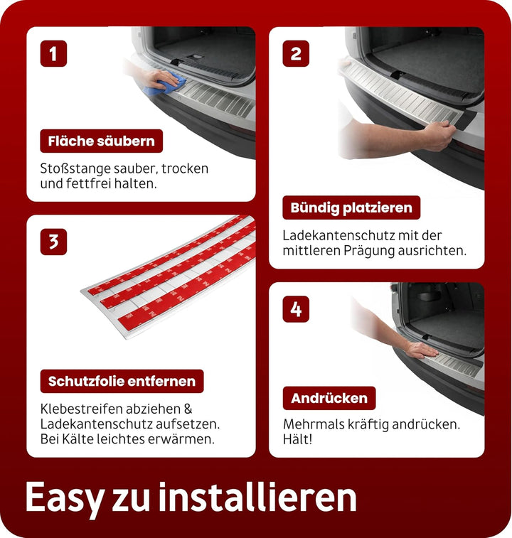 Ladekantenschutz Edelstahl MATT kompatibel für VW SHARAN II, SEAT ALHAMBRA II ab 2010 | premium Qual