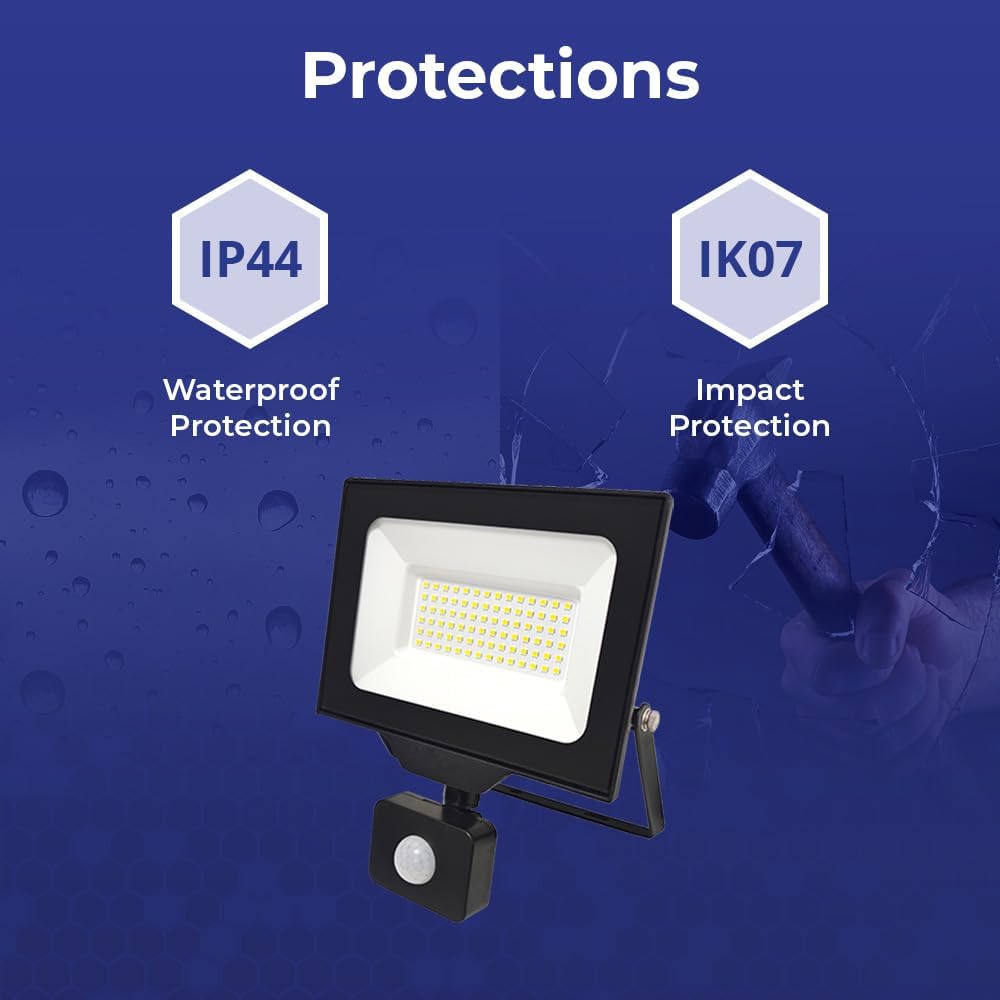 Noxion Led-Scheinwerfer Beamy G3 50W 5500lm 110D - 830 Warmweiss | IP65 - Bewegungs- Und Lichtsensor