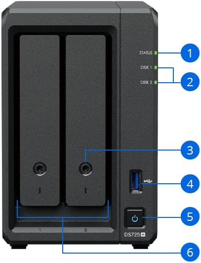 SYNOLOGY Diskstation DS725+ 10.6 cm x 22.3 cm x 16.6 cm, 10.6 cm x 22.3 cm x 16.6 cm
