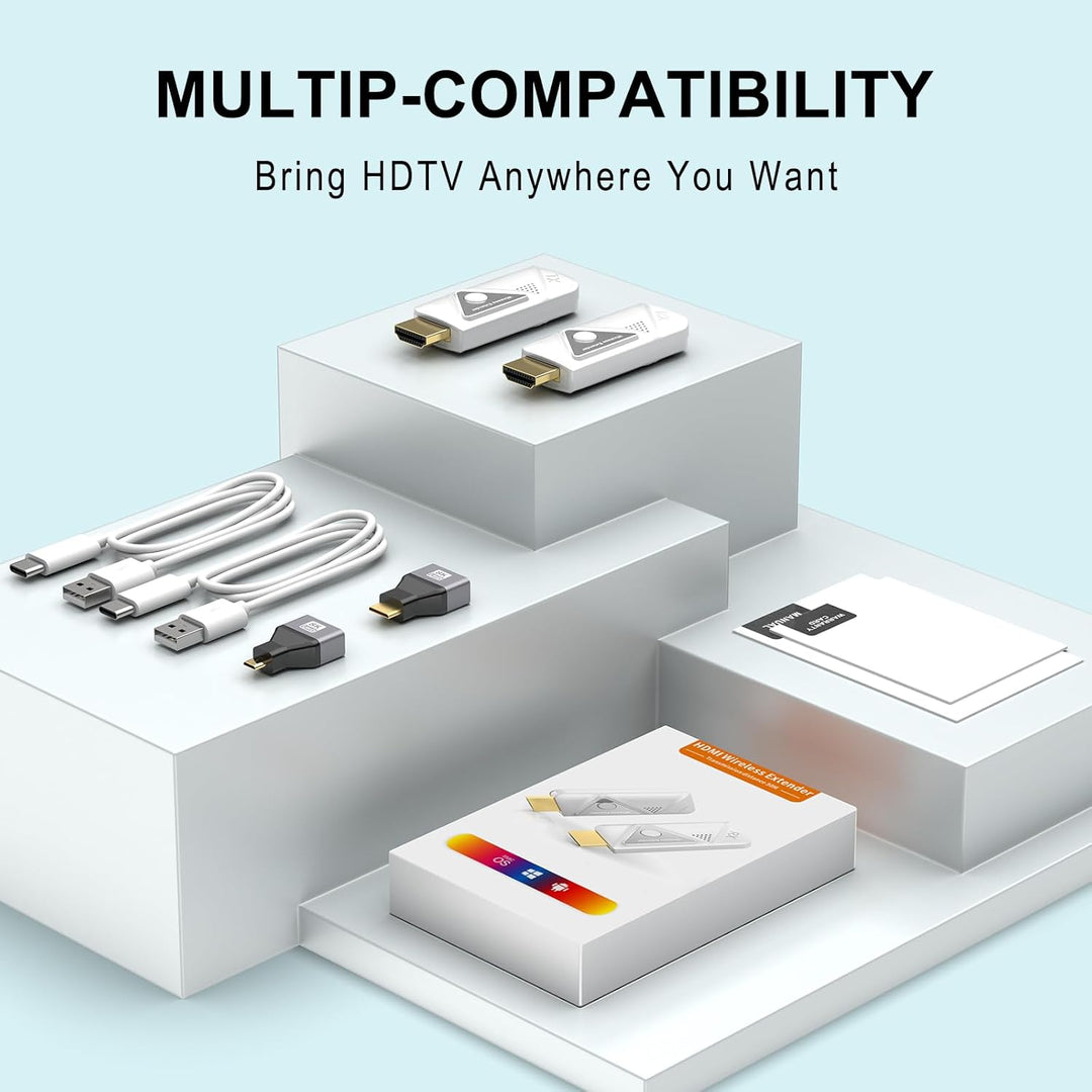 HDMI Wireless Transmitter and Receiver, Wireless HDMI Extender zum Streamen von Video und Audio vom