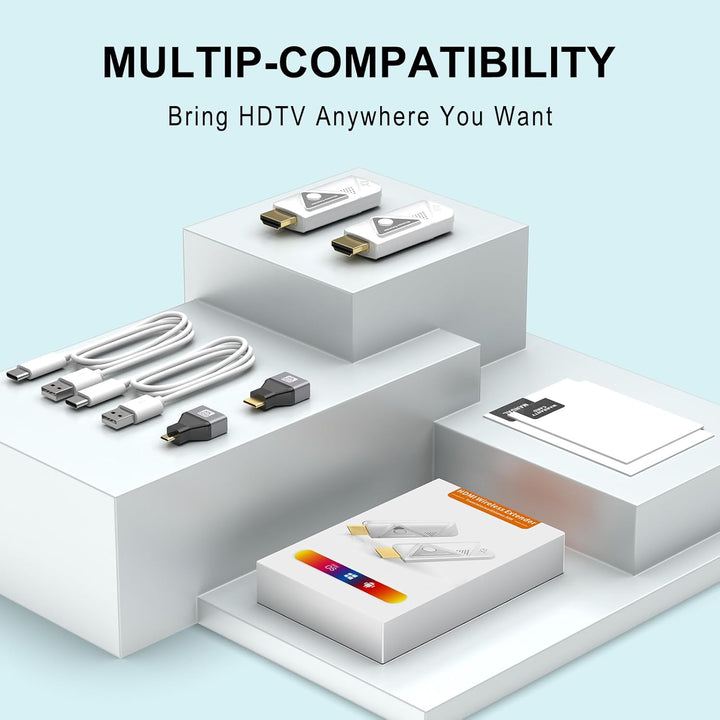 HDMI Wireless Transmitter and Receiver, Wireless HDMI Extender zum Streamen von Video und Audio vom