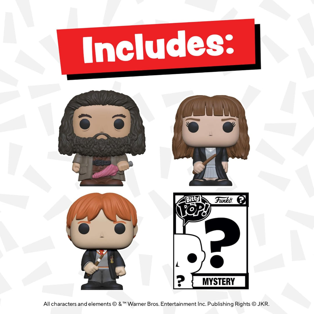 Funko Bitty Pop! Harry Potter - Hermione Granger™, Rubeus Hagrid™, Ron Weasley™ und eine Überraschun