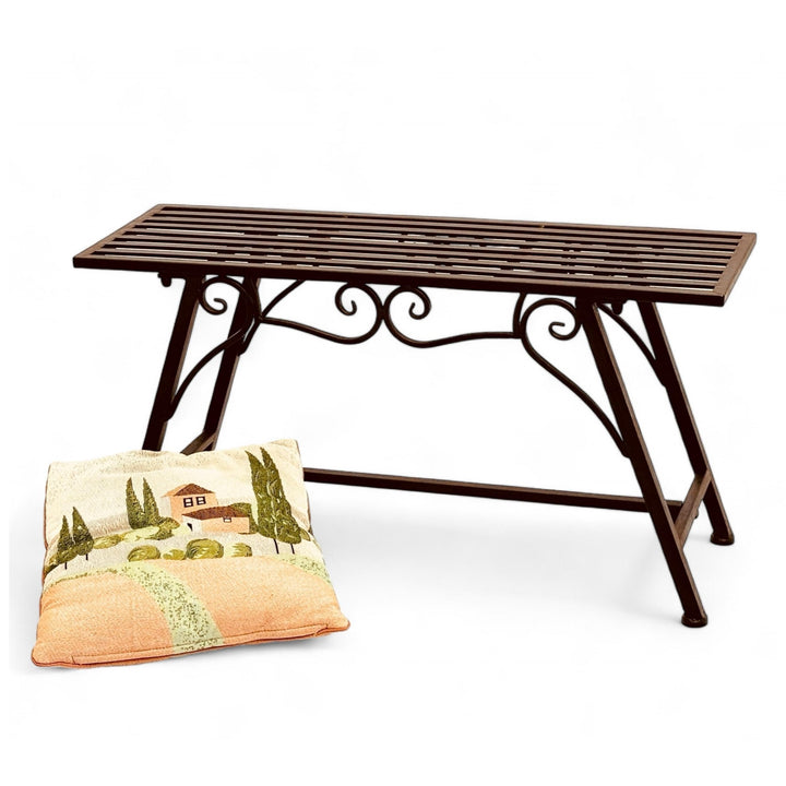 San Marco Gartenbank Wetterfest Metall - 83 cm Sitzbank mit Ornamenten Cucciu S - Robuste Eisenbank