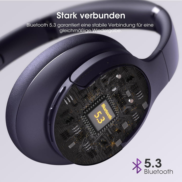 DOQAUS Kopfhörer Kabellos Bluetooth,Bis zu 90 Std Bluetooth Kopfhörer Over-Ear mit 3 EQ-Modi, HiFi S