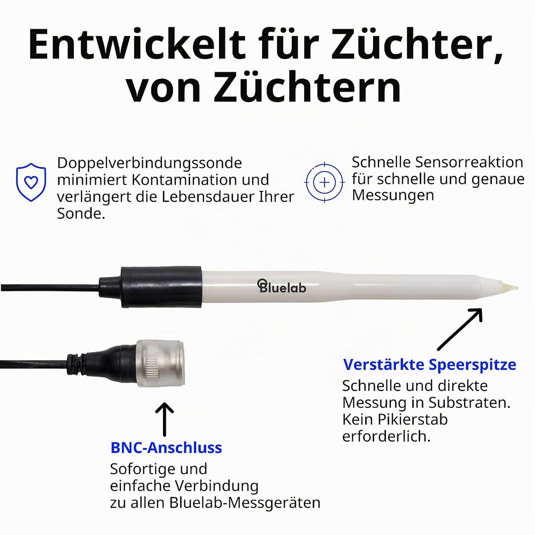 Bluelab PROBPHLEAP pH Leap Probe - Robust Boden Sonde mit BNC Steckverbindung & Sensor für Ihr Digit