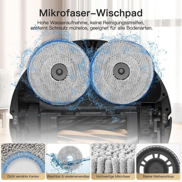 26 Stück Zubehör für Dreame L60 Pro Ultra Saugroboter, 2 Hauptbürsten, 4 Filter, 6 Wischpads, 6 Stau