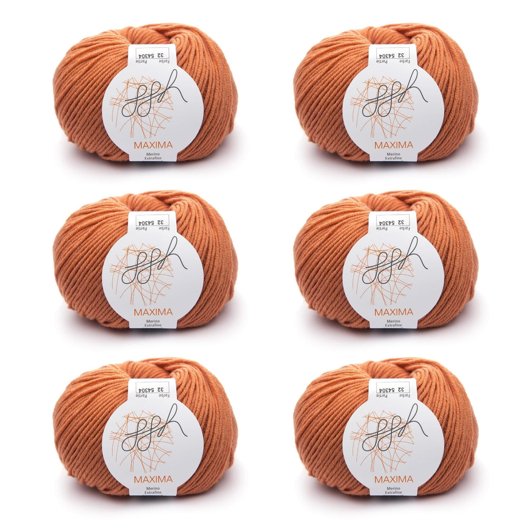 ggh Maxima Box - 6x50g (insgesamt 300g) Merinowolle extrafein und maschinenwaschbar - Nadelstärke 4-