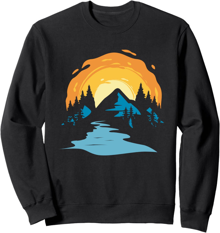 Berg Sonnenuntergang Natur Liebe Camping und Wandern Sweatshirt