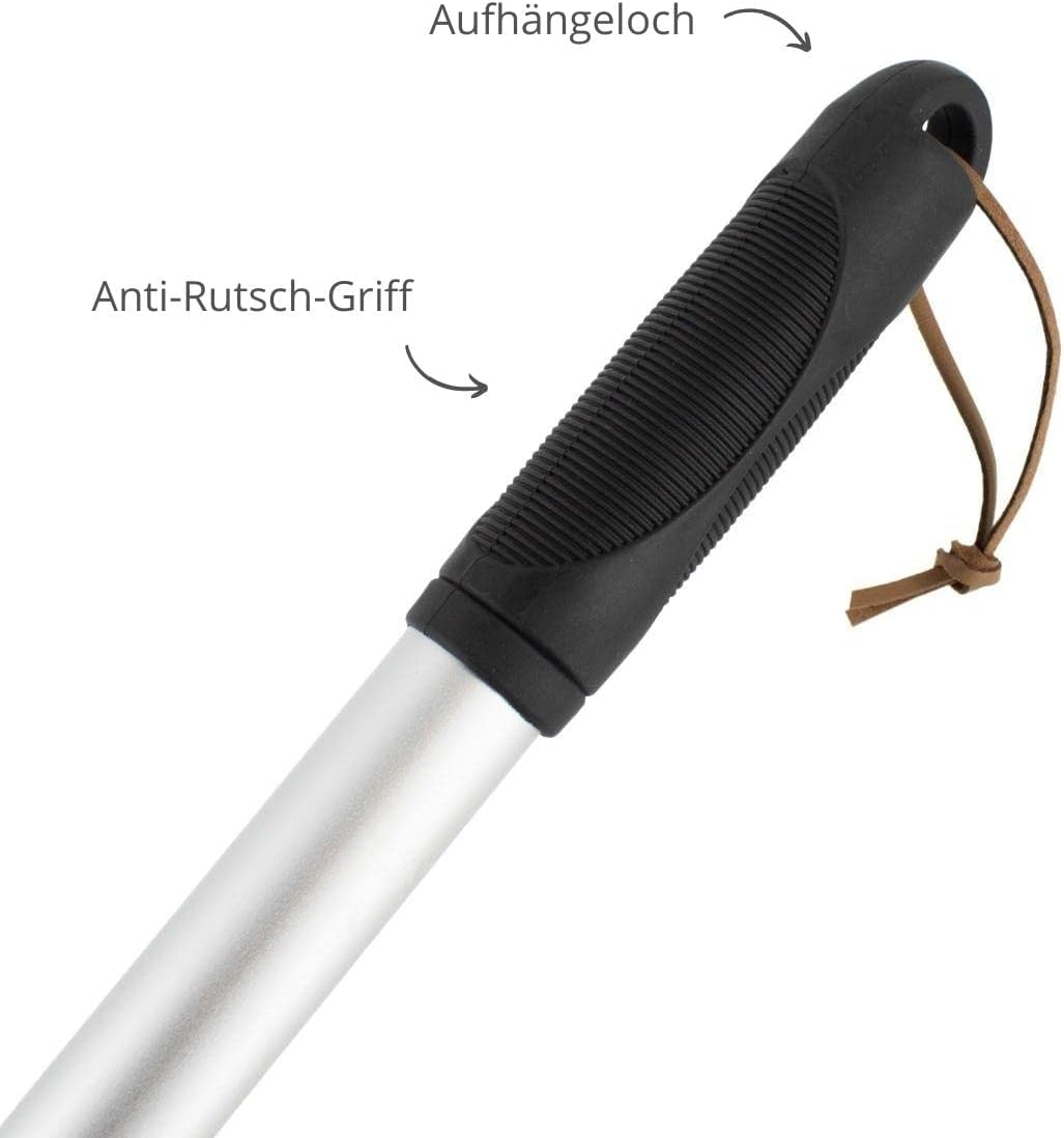 Rekord Kleinrechen (Stahl, pulverbeschichtet) Teleskopstiel länge bis 76 cm mit Anti-Rutsch-Griff un