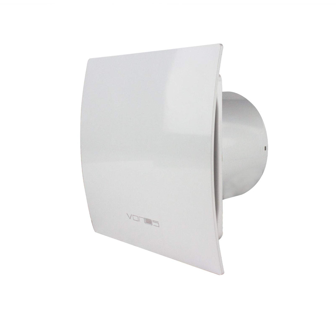 VONLIS Badlüfter Ventilator Lüfter Badezimmer WC Be- Entlüftung Abluft Ø 100 mm weiss Nachlauf/Timer