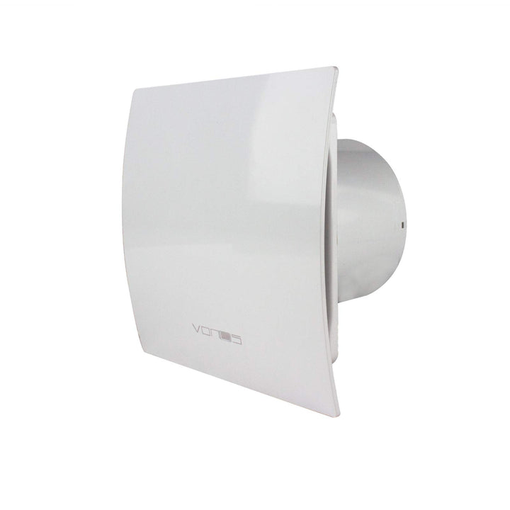 VONLIS Badlüfter Ventilator Lüfter Badezimmer WC Be- Entlüftung Abluft Ø 100 mm weiss Nachlauf/Timer