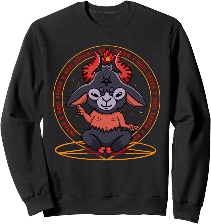 Hail Satan Süsser Baphomet Satanismus Pentagramm Occult Demon Sweatshirt