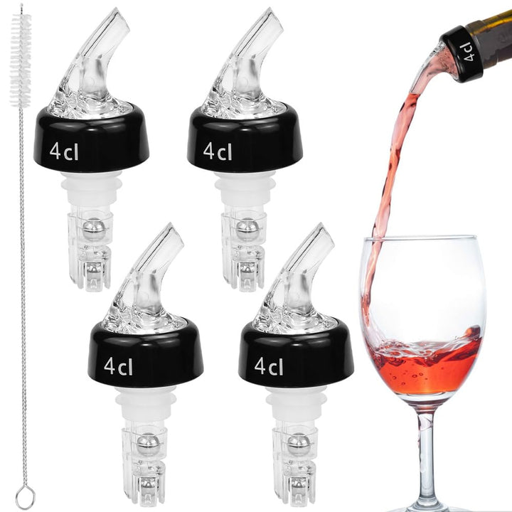 4 Stück Flaschenausgiesser Spirituosen 4cl Dosierer für Flaschen, Ausgiesser für Spirituosen 4cl mit