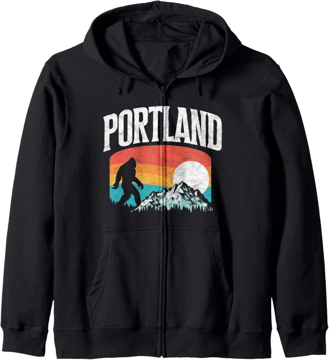 Portland Oregon Bigfoot Mountains 80's Vintage Nature Kapuzenjacke