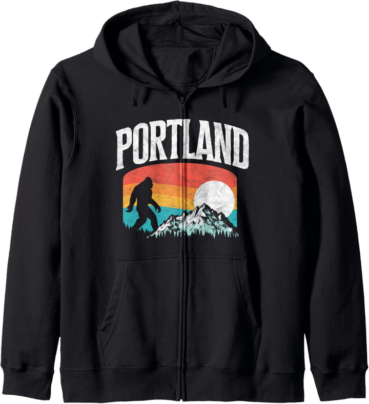 Portland Oregon Bigfoot Mountains 80's Vintage Nature Kapuzenjacke
