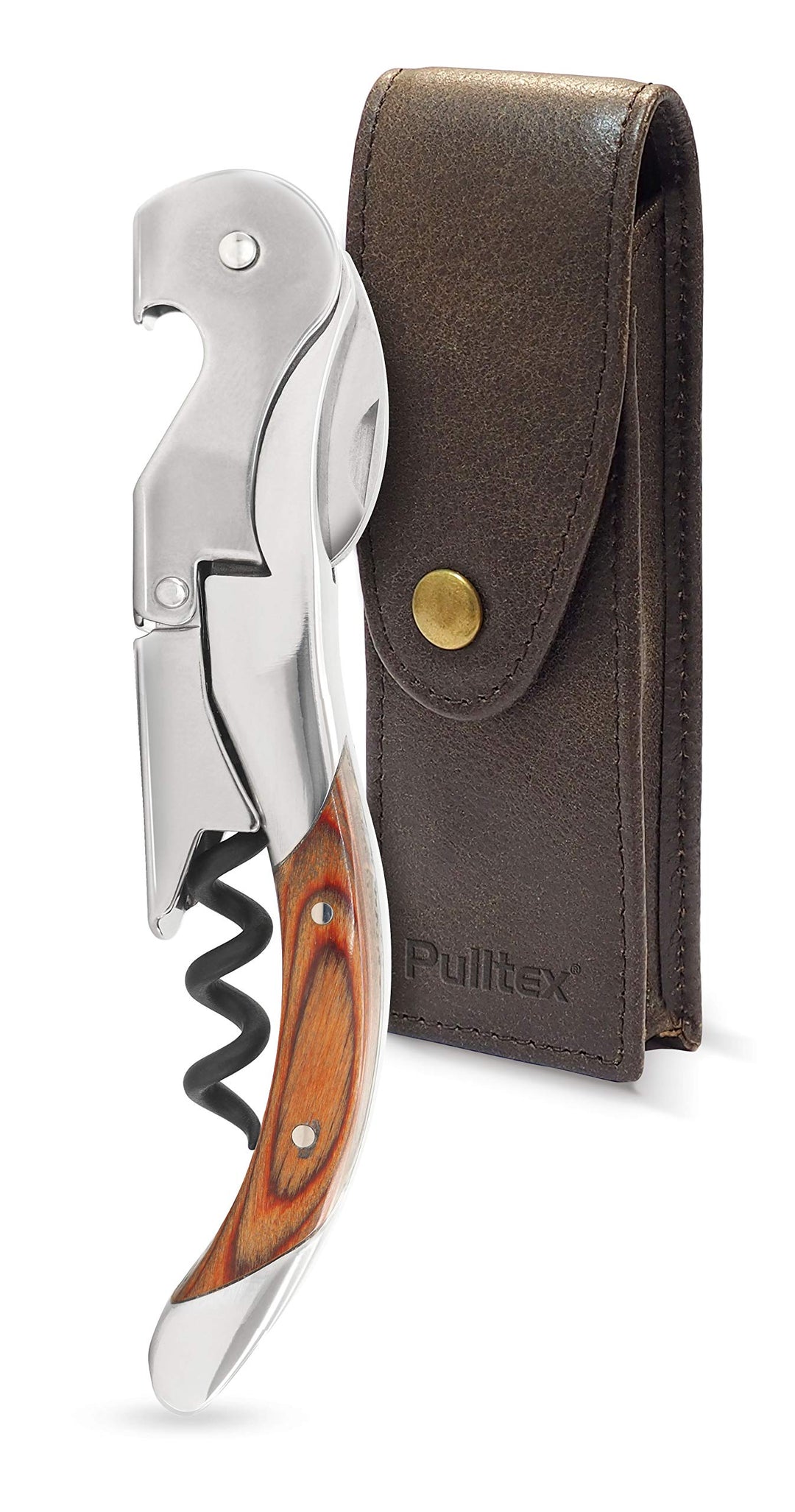 Pulltex Pulltaps Toledo Korkenzieher aus Palisander, handgefertigt, mit Lederetui