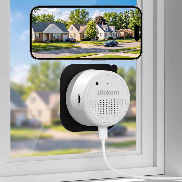 3MP 2K Fensterkamera Innen - 2,4 GHz & 5 GHz WLAN Überwachungskamera mit KI-Farbnachtsicht, Cloud/SD