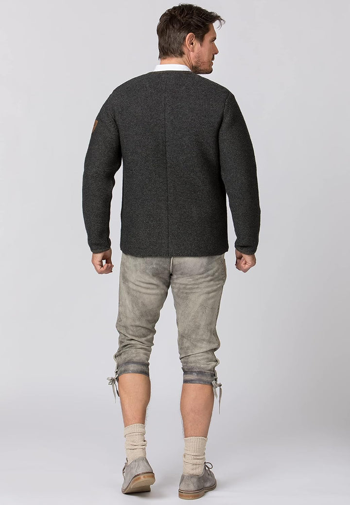 Stockerpoint Amaro Herren Trachtenstrickjacke, Anthrazit