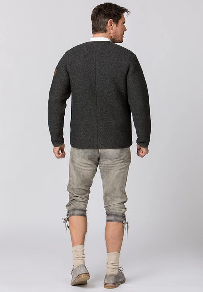 Stockerpoint Amaro Herren Trachtenstrickjacke, Anthrazit