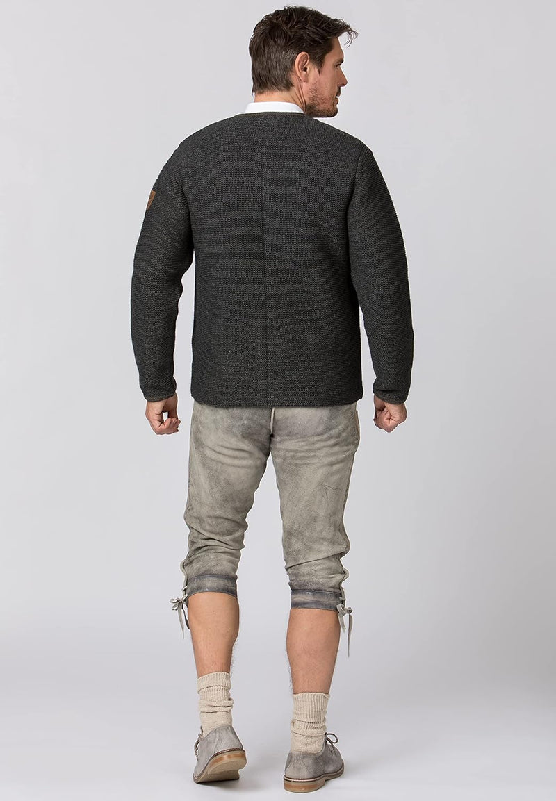 Stockerpoint Amaro Herren Trachtenstrickjacke, Anthrazit