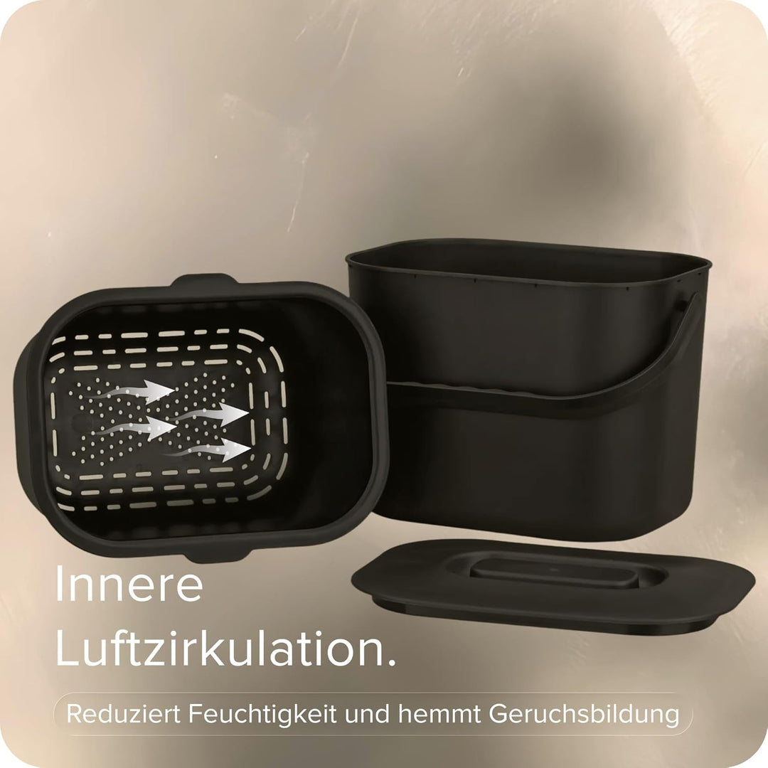 Black Sweden Home Biomülleimer Küche - 7L - Design Komposteimer mit Sieb - Bio-Mülleimer Geruchsdich