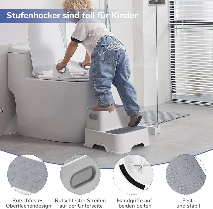 DEANIC Toilettensitz Kinder mit Tritthocker Kinder, Toilettensitz Kinder mit Treppe, WC Sitz Kinder