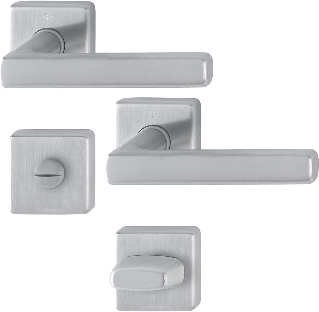 HOPPE 3675302 Drückergarnitur Dallas mit Rosetten WC, Edelstahl matt