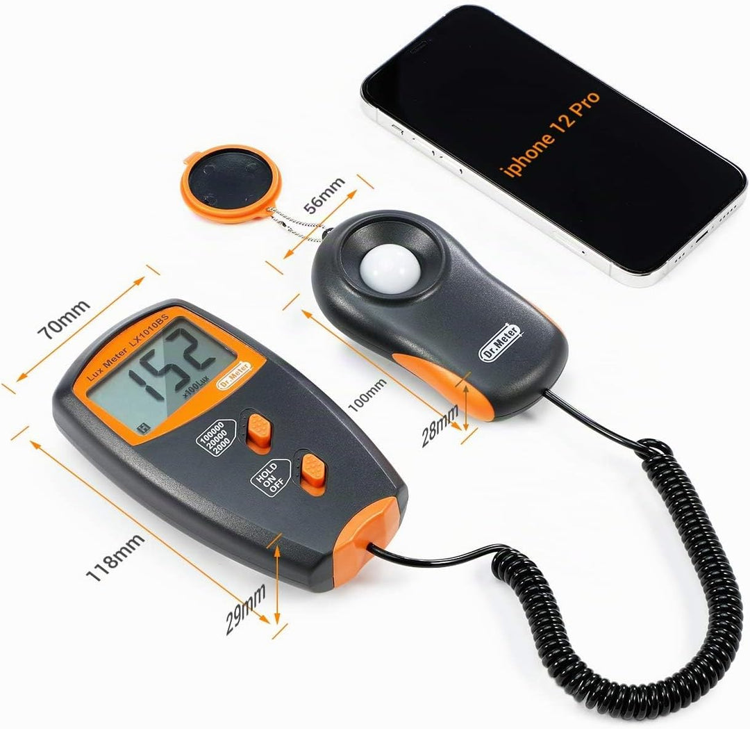 Luxmeter - Dr.meter Belichtungsmesser Digital Luxmeter Lichtmessung Beleuchtungs messgerät LX1010B 1