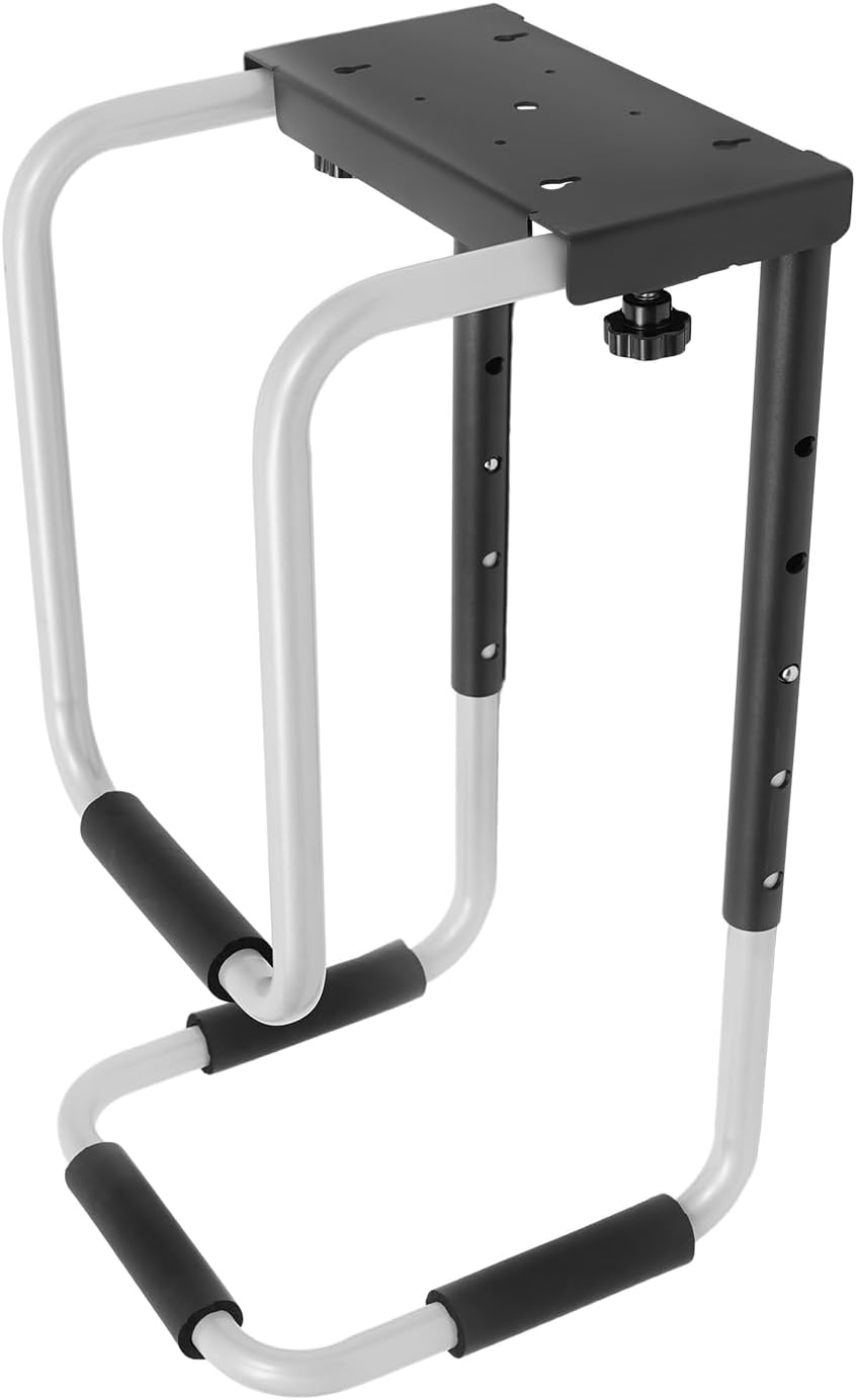PC-Halter Unter Tisch Verstellbar, Stahl, 27kg Traglast, 30-60cm | Robuster, Höhenverstellbarer PC-U