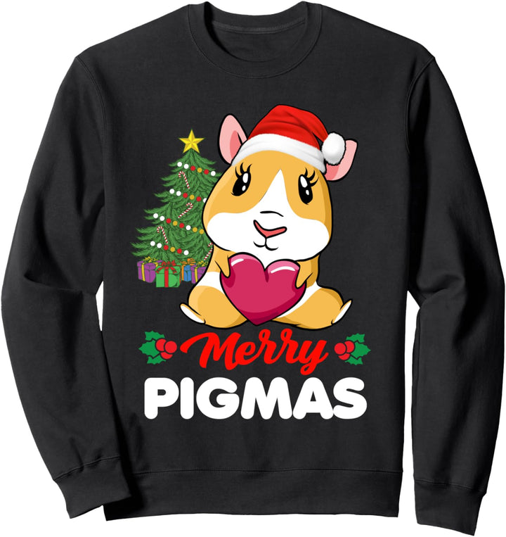 Merry Pigmas Lustiger Meerschweinchen-Weihnachtsmann Sweatshirt