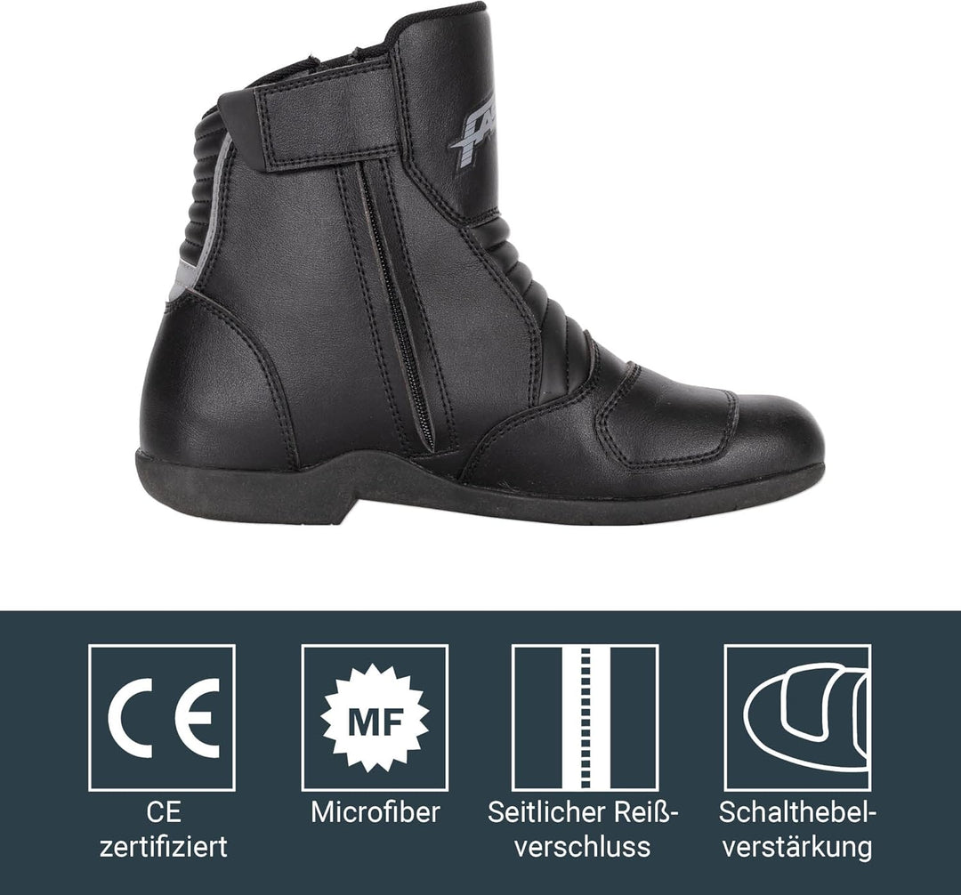 FAST WAY FTS-1 S Stiefel, Kurzer Tourenstiefel, Zertifiziert, Robuster Motorradstiefel, Schalthebelv
