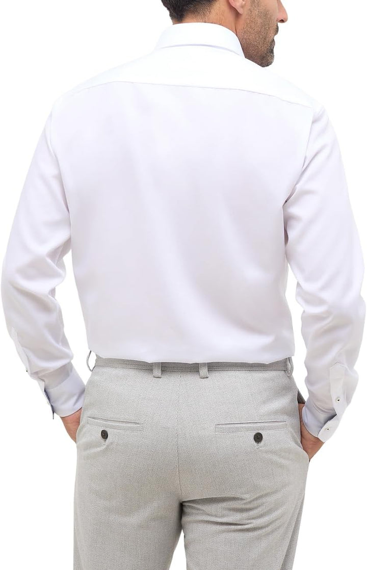 ETERNA Herren unifarbenes Popeline-Hemd MODERN FIT XS Weiss, XS Weiss