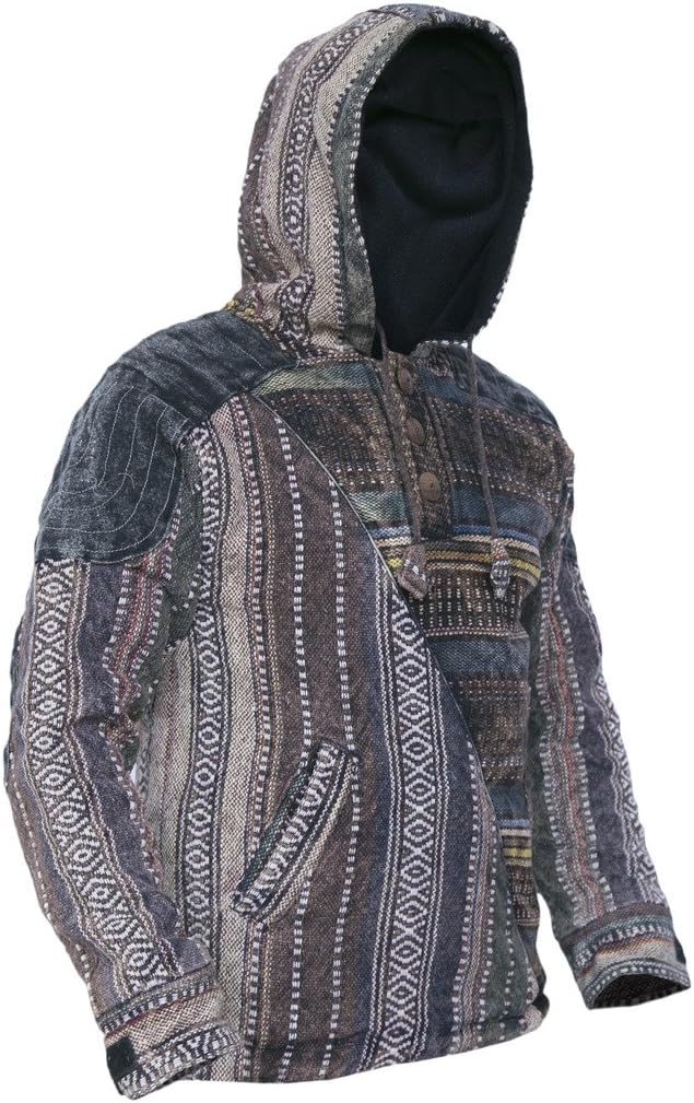 Gheri Herren Baumwolle Half Stonewashed Retro Funky Freizeitjacken Hoodie, S