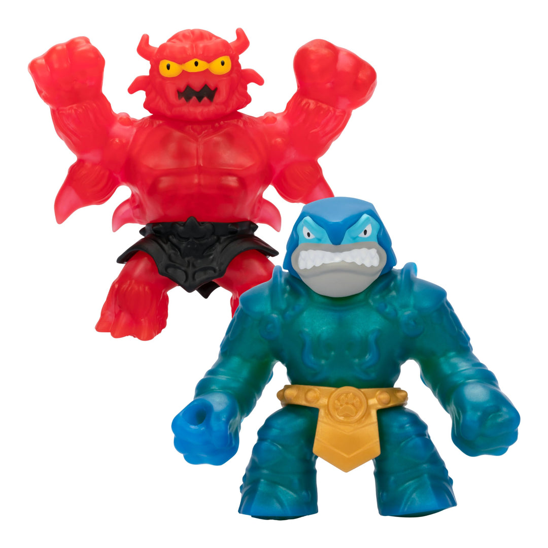 Heroes of Goo Jit Zu Stretch Striker – Versus-Packung, Packung mit 2 Figuren, Dehnbare Actionfiguren