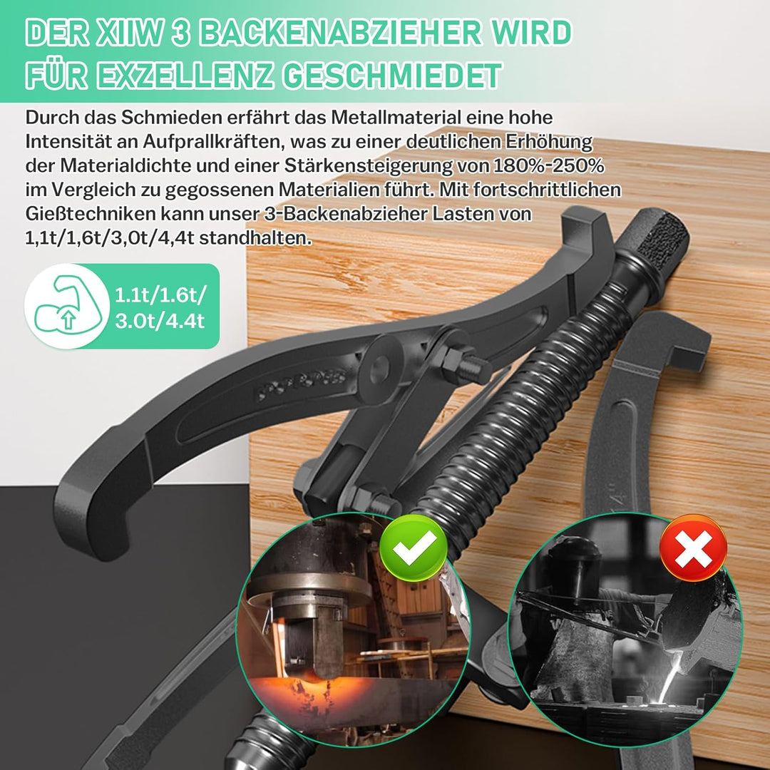 4X Lagerabzieher mit 3 arming [75+100+150+200mm / 3"+4"+6"+8''] Zwei/Drei Lager Abzieher Klauenabzie