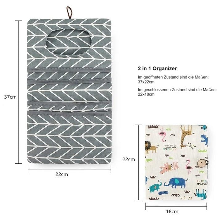 Windeltasche für unterwegs für Jungen und Mädchen - Organizer 2 in 1 - kleine Wickeltasche mit sehr
