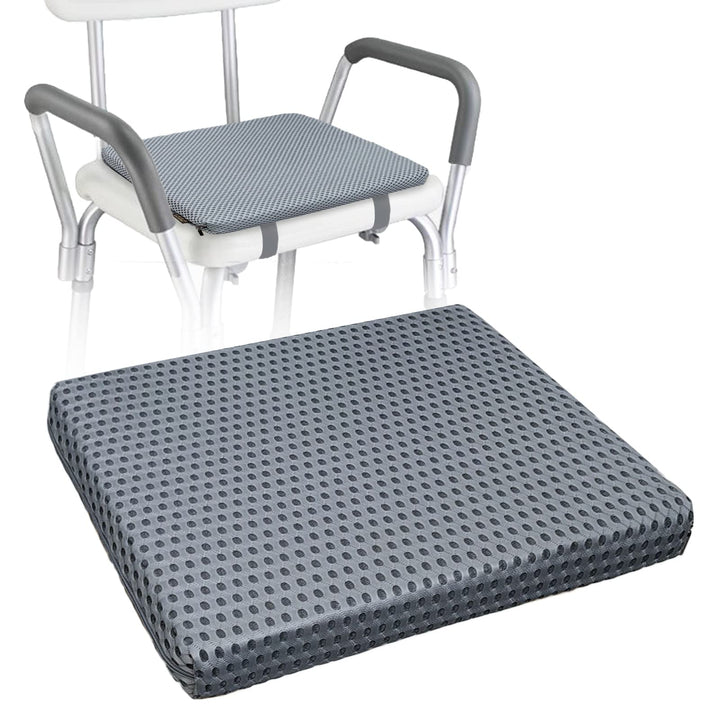 Duschstuhl-Sitzmatte – 4D-Mesh-weiches Kissen, Transfer-Bankkissen, Badhocker, gepolstert für ältere