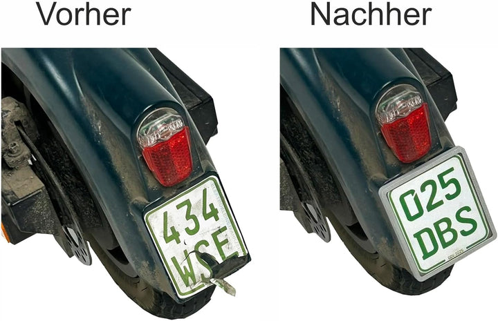 Kennzeichenhalter E-Scooter Aluminium gefräst – Blank – für Versicherungskennzeichen bis 57x67 mm –