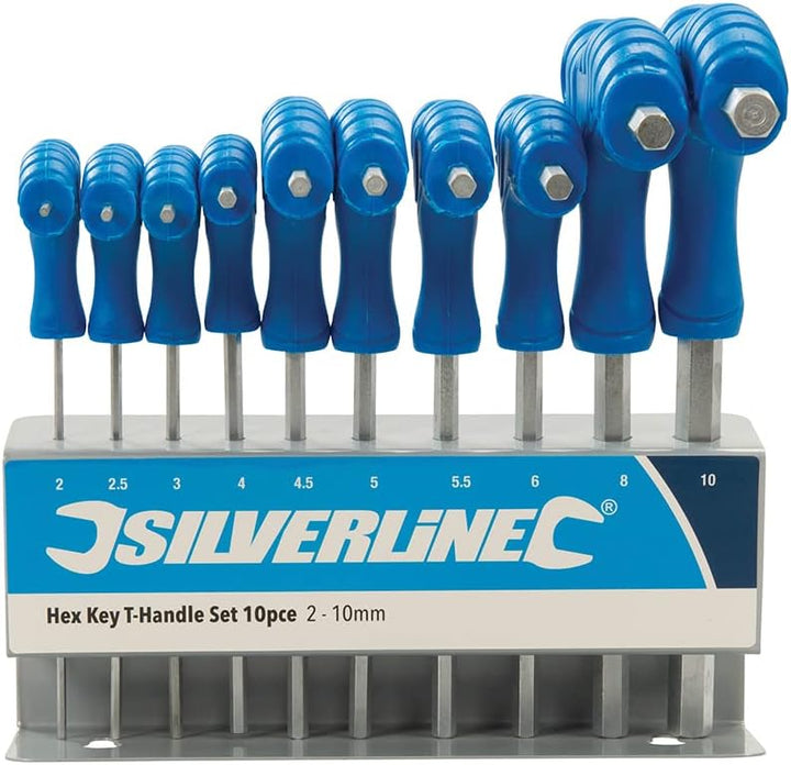 Silverline - Innensechskant-Stiftschlüssel mit Quergriffen, 10-tlg. Satz 2–10 mm (323710) 1 Original