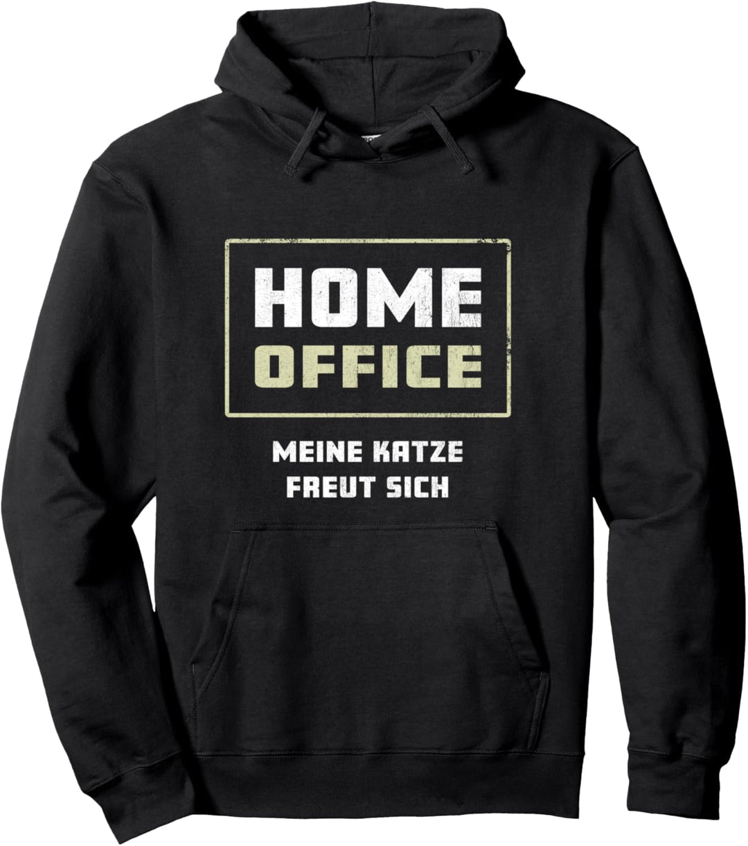 Home Office Outfit Heimarbeit mit Katze Team Homeoffice Pullover Hoodie