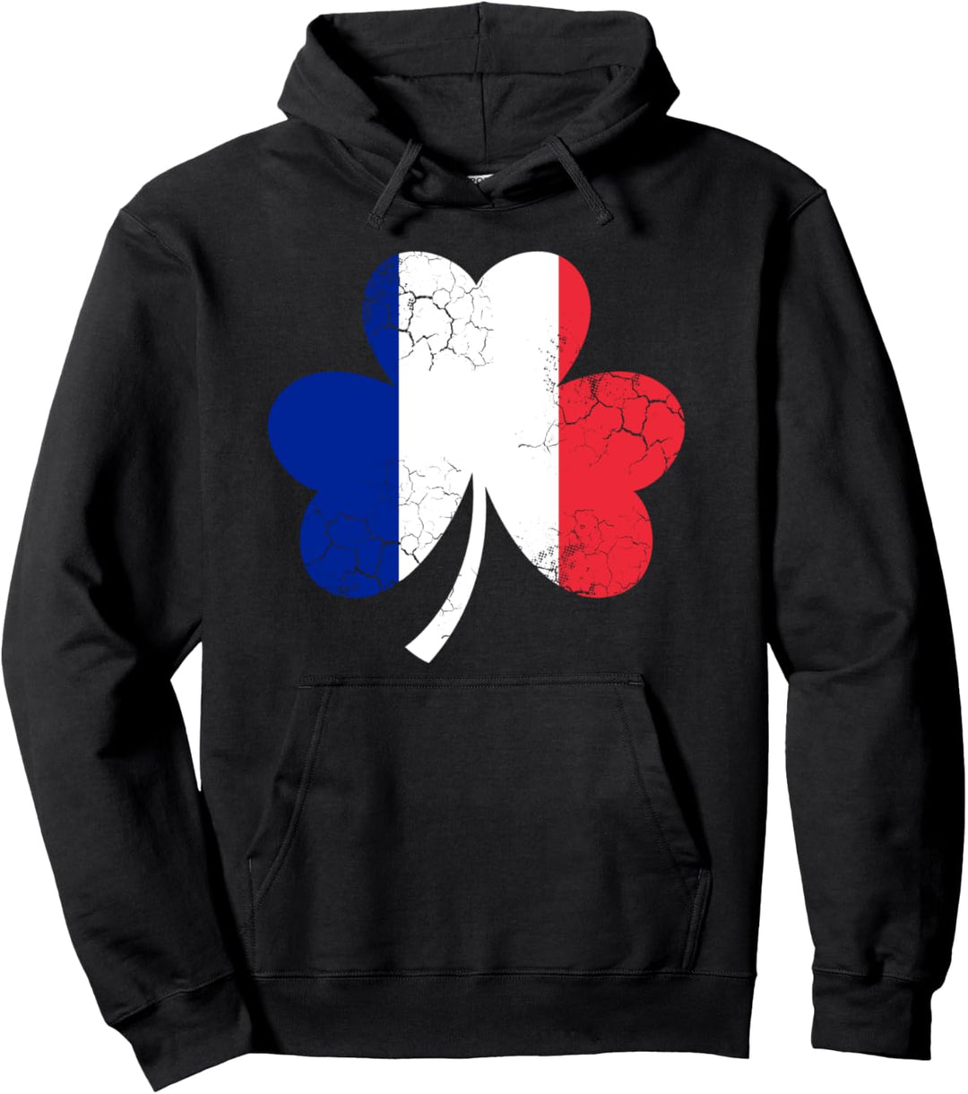 Französische Flagge Kleeblatt Frankreich, irischer St. Patrick's Day Pullover Hoodie